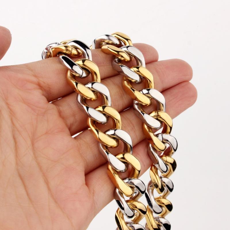 11/13/15/17MM New Sale 316L Stainless Steel Silver Color&Gold Curb Cuban Chain Men Women Necklace Or Bracelet Bangle 7-40
11/13/15/17MM New Sale 316L Stainless Steel Silver Color&Gold Curb Cuban Chain Men Women Necklace Or Bracelet Bangle 7-40