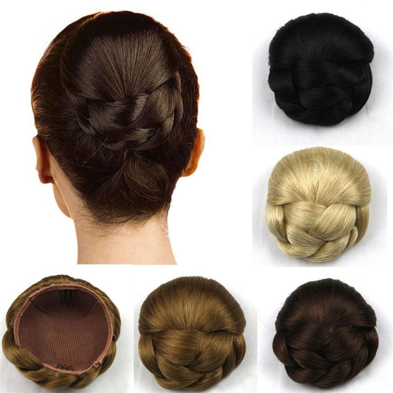 Women Clip Big Hair Bun Hairpiece Hair Extension For Bride Headwear