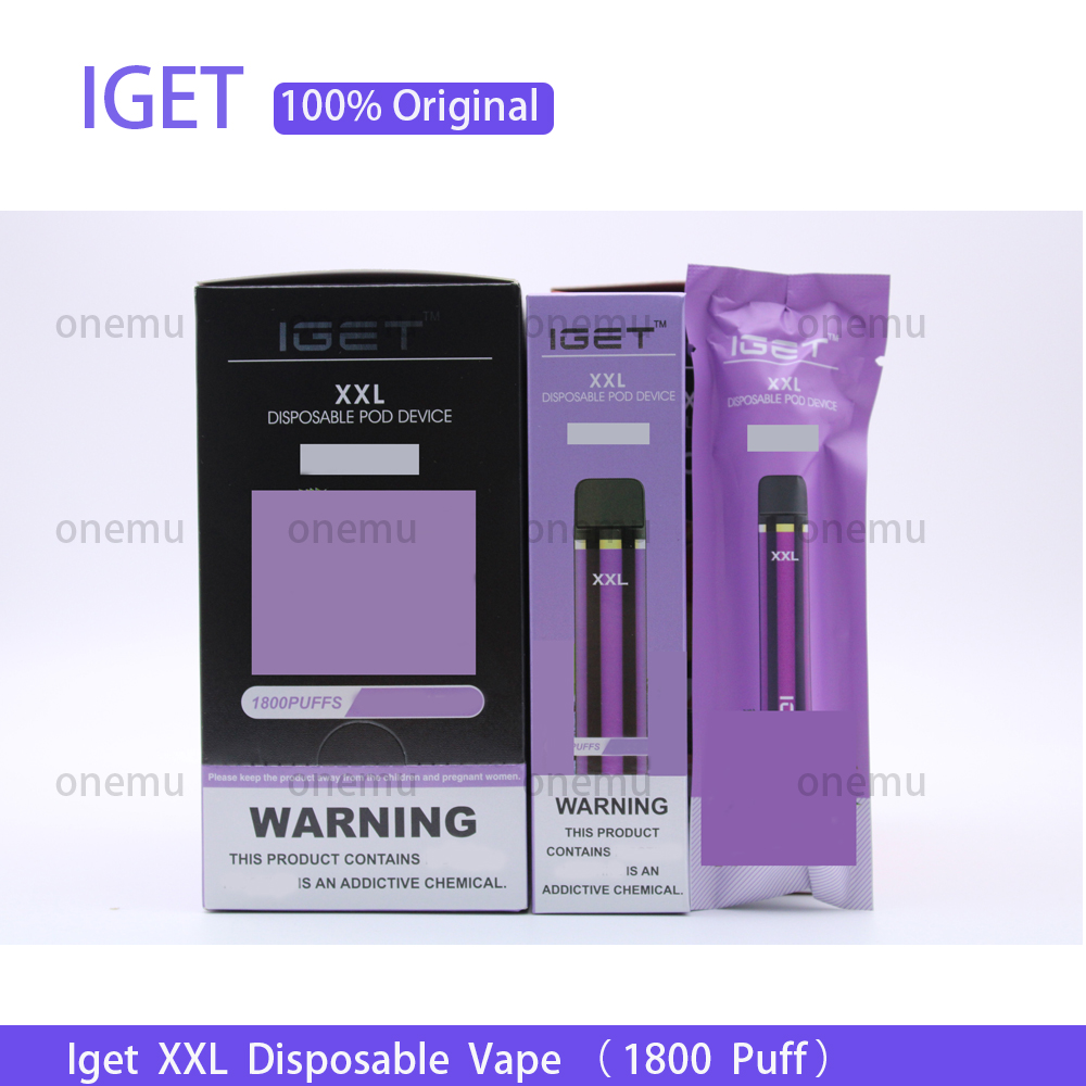 Authentic Iget XXL Disposable Pod Device Vape 1800 ffs 950mAh 7.0ml Prefilled Portable Vape Stick Pen Bar
Authentic Iget XXL Disposable Pod Device Vape 1800 ffs 950mAh 7.0ml Prefilled Portable Vape Stick Pen Bar