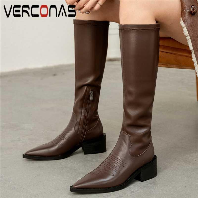 VERCONAS Fashion Concise Women Knee-High Boots Autumn Winter Shoes Woman Zipper High Heels Embroider Long Boots Stretch1, Black
VERCONAS Fashion Concise Women Knee-High Boots Autumn Winter Shoes Woman Zipper High Heels Embroider Long Boots Stretch1, Black