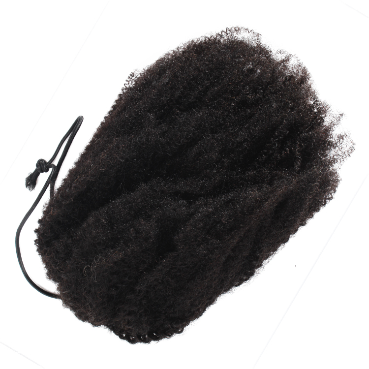 Afro Kinky Curly Drawstring Ponytail for Black Women Raw Indian Human Hair 4C curly Kinky Clip in Ponytail Extensions 100g
