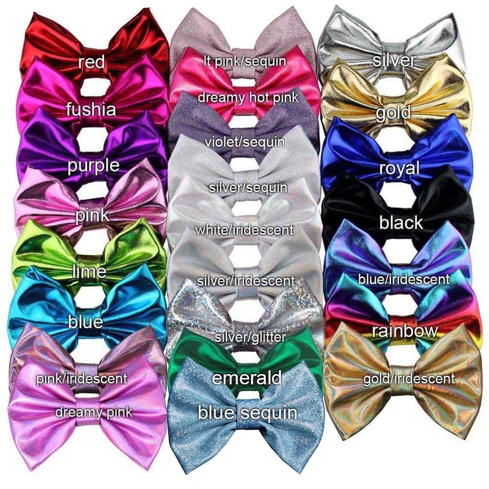 10pcs/lot 5'' Big Messy Metallic Glitter Bow Hair Clips For Children And Kids Hair bows Little Girls Headbands Hair Accessories LJ200903