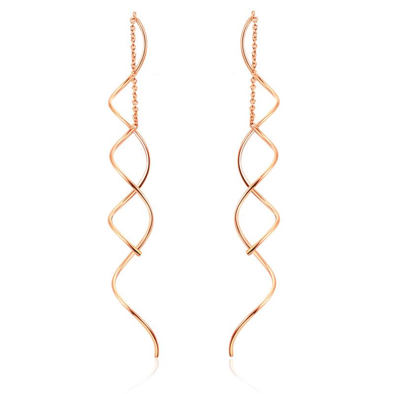 Top Quality Simple Spiral Ear Line Rose Gold Color Fashion Metal Wave Long Earrings For Women Daily Party Jewelry, Silver
Top Quality Simple Spiral Ear Line Rose Gold Color Fashion Metal Wave Long Earrings For Women Daily Party Jewelry, Silver