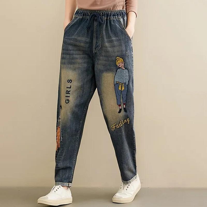 Women's Jeans Vintage Embroidery Plus Size Ankle-Length Women Fashion Street High Waist Denim Harem Pants Casual Elastic, Light blue
Women's Jeans Vintage Embroidery Plus Size Ankle-Length Women Fashion Street High Waist Denim Harem Pants Casual Elastic, Light blue