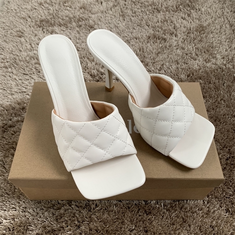 9CM Women Sandal Shoes Summer Peep Toe High Heels Slipper Woman Wedding Sandals Black Leather High Heel Shoe Pumps Wedge Y200620