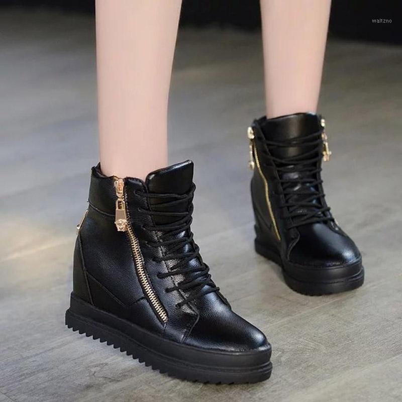 Women Sneakers Casual shoes Pu Leather Sport Run Shoes With Side Zipper White High top Ankle Boots Platform Sneaker 8344C1, Black
Women Sneakers Casual shoes Pu Leather Sport Run Shoes With Side Zipper White High top Ankle Boots Platform Sneaker 8344C1, Black