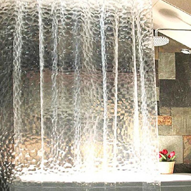 

Watercube Plastic Shower Curtains With 12 Hooks Liner Eco-Friendly 72"x72" Waterproof Mildewproof Solid Shower Curtain Bathroom