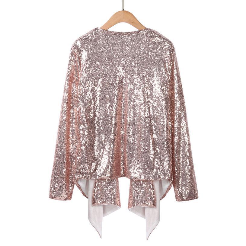 2019 Cardigan Women Long Sleeve Solid Sequined Irregular Cardigan Tops Cover Up Blouse 2018 Spring fashion girl jacket VB7 T200114