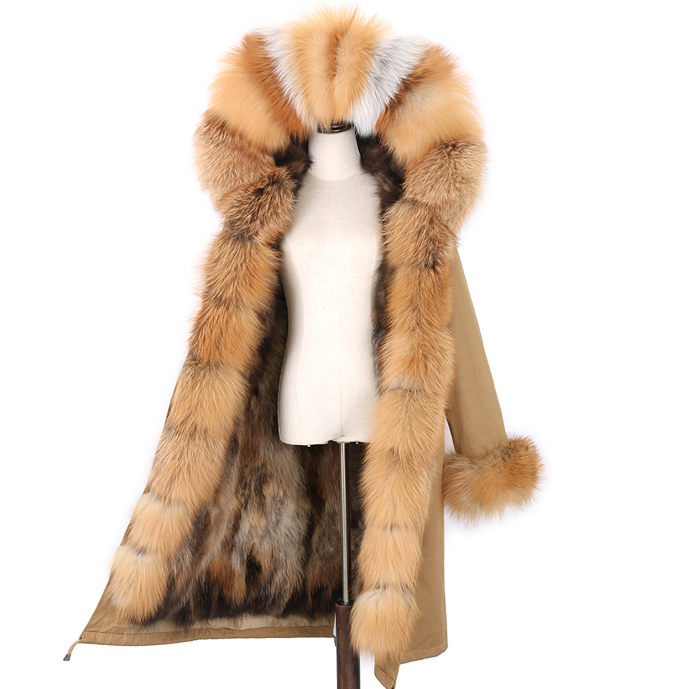 LaVelache X-Long Parka Winter Jacket Women Real Fur Coat Big Natural Raccoon Fur Hood Streetwear Detachable Outerwear New 201103