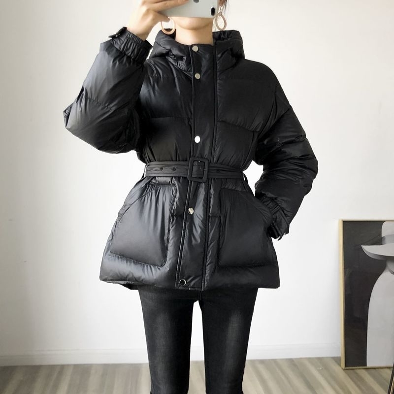 Winter Coat Women Fashion Sashes Hooded Warm Cotton Jacket Women Thicken High Quality Ladies Coats and Jackets 201017