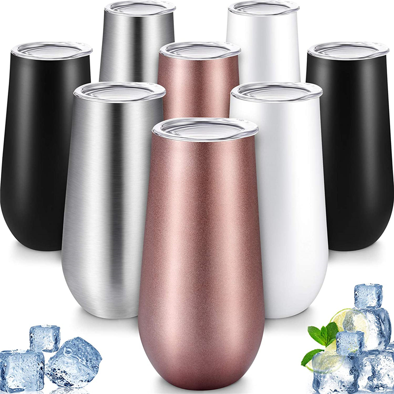 6oz Wine Tumbler Mug Stemless Champagne Beer Cup Glass Stainless Steel Vacuum Insulated Mugs Festival Party Gift for Friend, As picture
6oz Wine Tumbler Mug Stemless Champagne Beer Cup Glass Stainless Steel Vacuum Insulated Mugs Festival Party Gift for Friend, As picture
