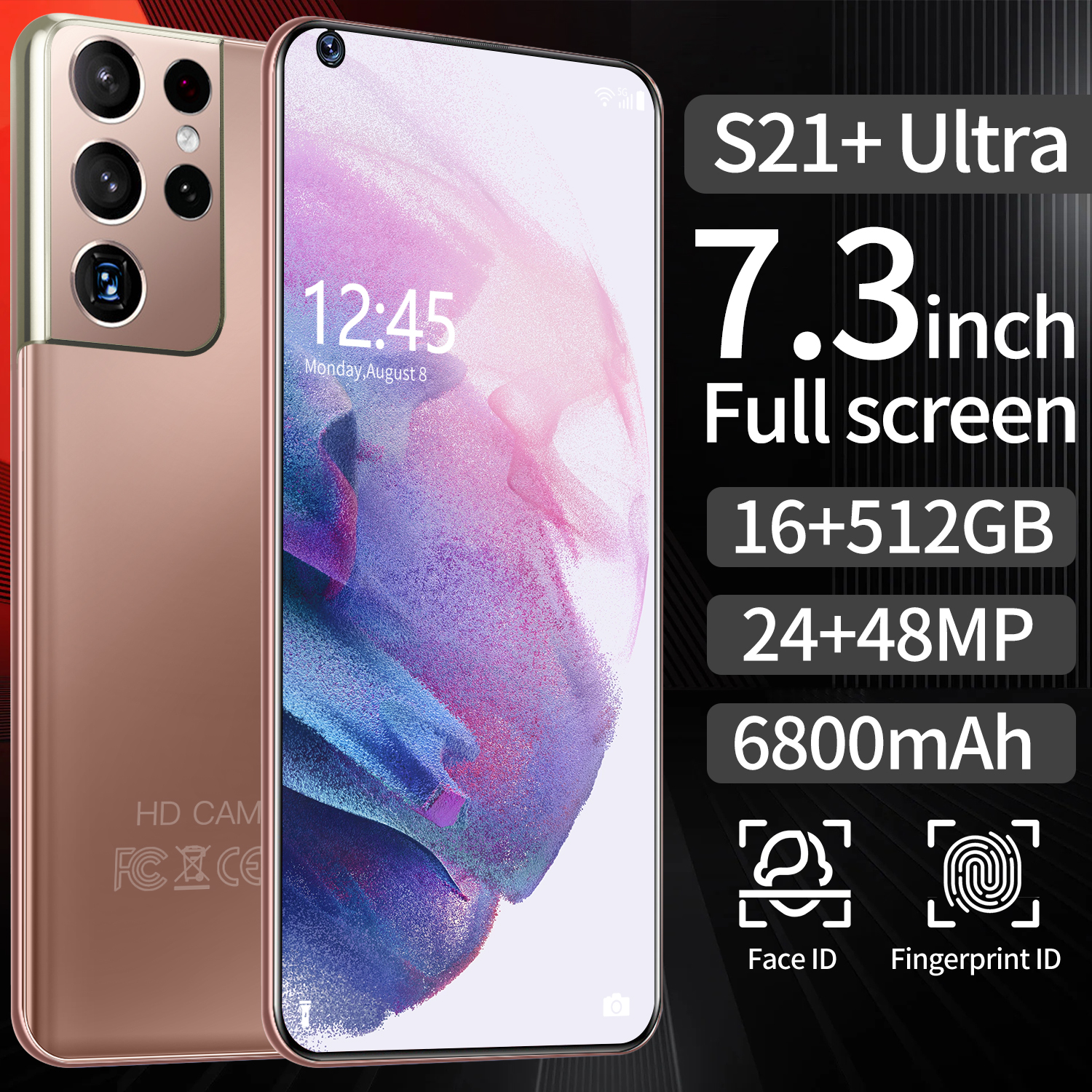 Global Version S21+ Ultra 5G 6800mAh 16GB 512GB Smartphone Gift 7.3 Inch Android 10 Celular HD Cellphone Unlock 4G Mobile Phone
Global Version S21+ Ultra 5G 6800mAh 16GB 512GB Smartphone Gift 7.3 Inch Android 10 Celular HD Cellphone Unlock 4G Mobile Phone