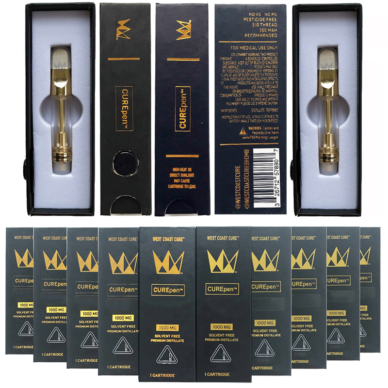 West Coast CurePen Vape Cartridges Packaging Cure Pen Carts 510 Thread Cartridge Empty 0.8ml 1ml Ceramic Oil Atomizer E Cigarettes Vaporizer
West Coast CurePen Vape Cartridges Packaging Cure Pen Carts 510 Thread Cartridge Empty 0.8ml 1ml Ceramic Oil Atomizer E Cigarettes Vaporizer