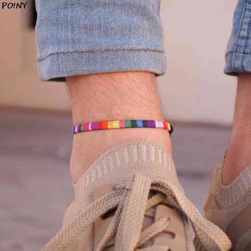 Hand-braided Lgbtq Rainbow Bracelet Charms Braslet for Community Love Is Gay Pride Armband Accessories