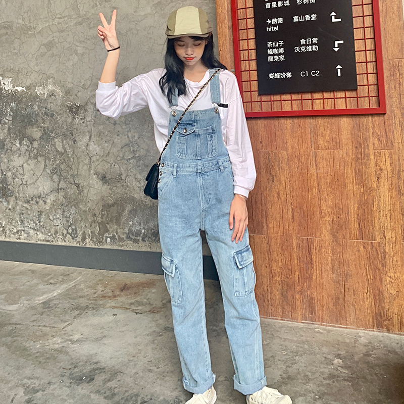 Denim Women's Hot Newly 20 Korean Gardener Pants Suspensory Loose Big Multi-pocket Monkeys Size S-xxl 871o, Blue
Denim Women's Hot Newly 20 Korean Gardener Pants Suspensory Loose Big Multi-pocket Monkeys Size S-xxl 871o, Blue