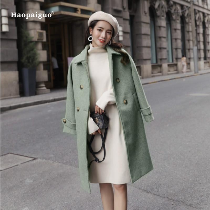 Plus Size Fashion Women Autumn Blue Green Pink Korean Elegant Full Sleeve Turn-down Collar Woollen Long Coat Modis Outwear Coats
Plus Size Fashion Women Autumn Blue Green Pink Korean Elegant Full Sleeve Turn-down Collar Woollen Long Coat Modis Outwear Coats