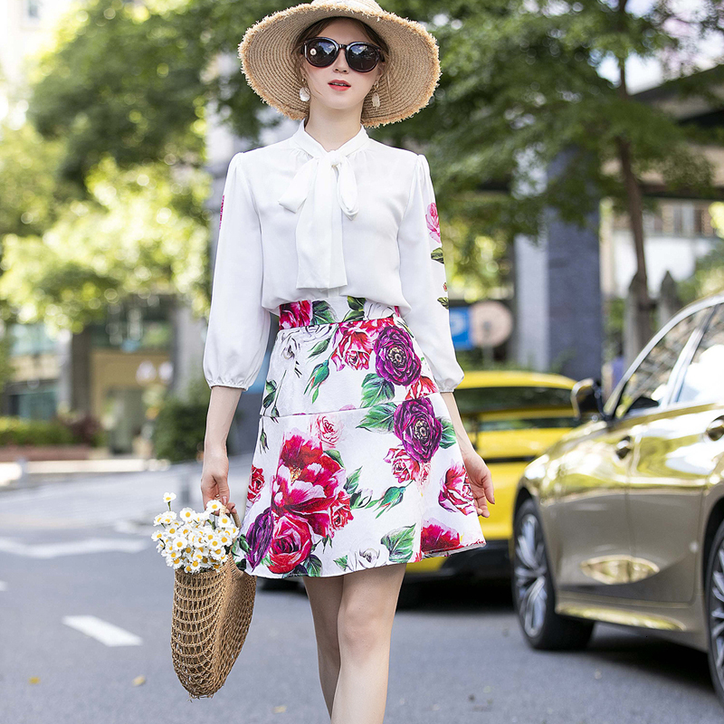 New Female Track Designer Lantern Manga Bow Tie Elegant Shirt and Floral Print Mini Skirt Feminine Summer Sets of Two Pieces Fsih, Multiple
New Female Track Designer Lantern Manga Bow Tie Elegant Shirt and Floral Print Mini Skirt Feminine Summer Sets of Two Pieces Fsih, Multiple