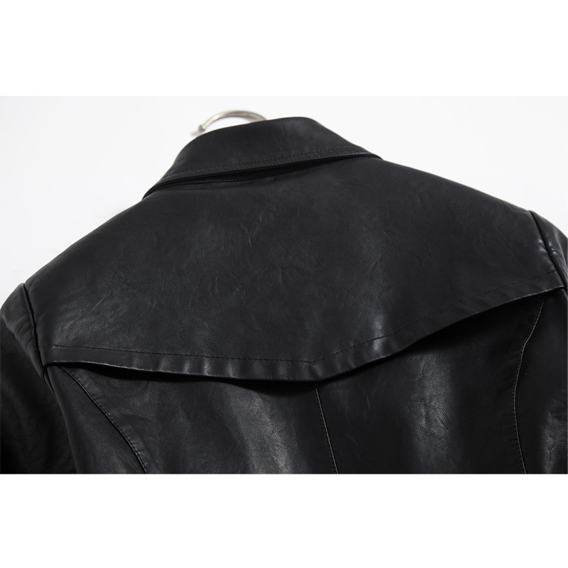 X-Long Women's Leather Jacket Single Breasted Autumn Faux Leather Coat Female Black Winter Overcoat With Belt Plus Size 5XL 201226