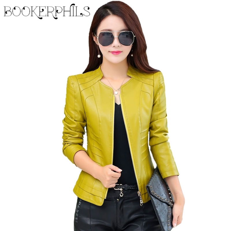 Casual Long Sleeve Women Soft PU Leather Jacket Outerwear Winter Autumn Female Slim Faux Leather Coat Ladies Jacket M-4XL 210201, Yellow green
Casual Long Sleeve Women Soft PU Leather Jacket Outerwear Winter Autumn Female Slim Faux Leather Coat Ladies Jacket M-4XL 210201, Yellow green