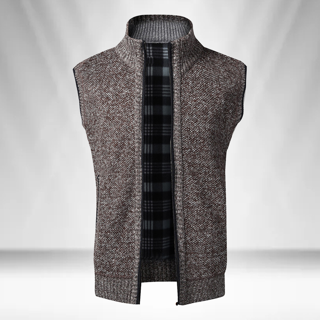 Autumn Winter Men Sleeveless Sweater Coat Warm Zipper Stand Sweater Cardigan Men Knitted Vest Sweatercoat Casual Knitwear 201125