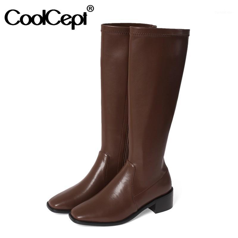 CoolCept New Woman Long Boots Square Heel Zipper Woman Knee High Boots Fashion Elegant Winter Shoes Warm Size 34-391, Black
CoolCept New Woman Long Boots Square Heel Zipper Woman Knee High Boots Fashion Elegant Winter Shoes Warm Size 34-391, Black