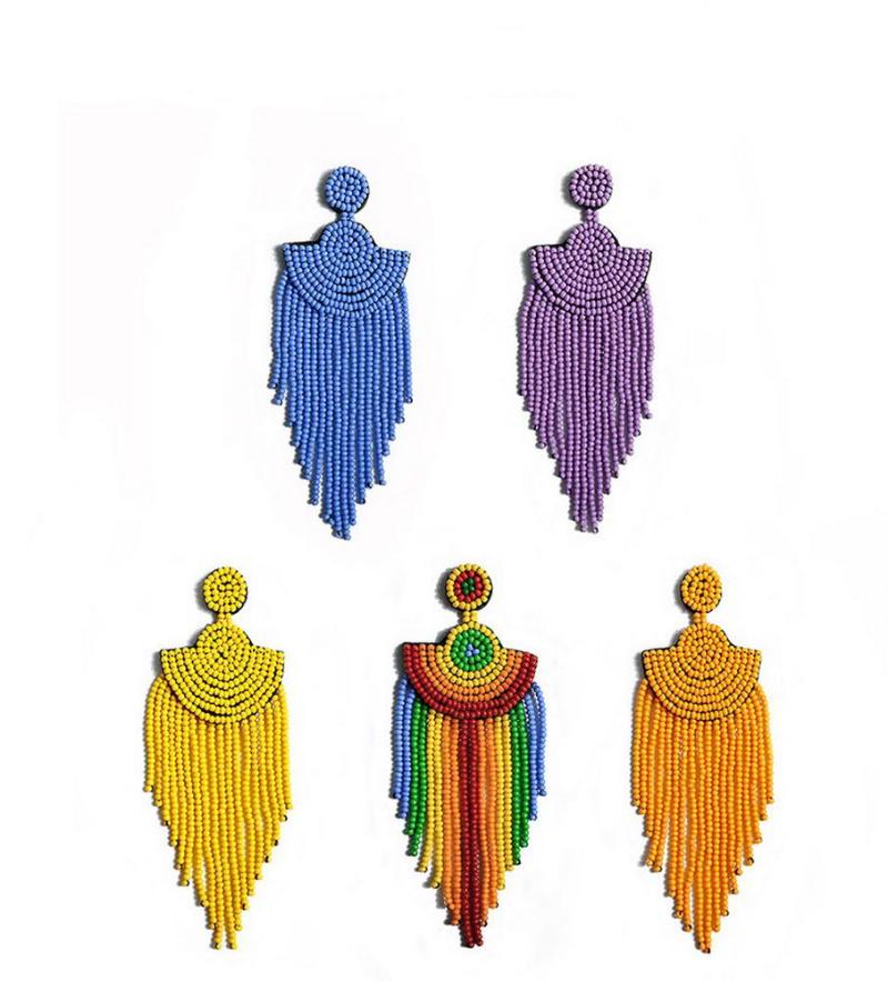 Handmade Seedbeads Seed Beaded Tassel Dangle Drops Earrings for Women Long Tassel Dangle Drop Statement Earrings Amazon Supplier
Handmade Seedbeads Seed Beaded Tassel Dangle Drops Earrings for Women Long Tassel Dangle Drop Statement Earrings Amazon Supplier