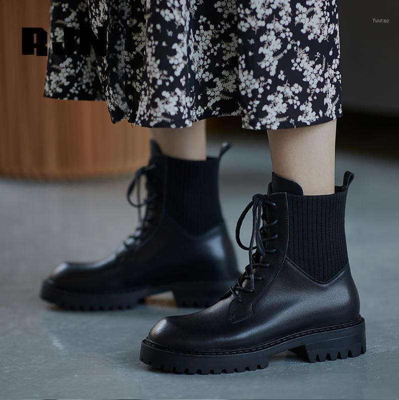 RJN Comfortable Ankle Boots Round Toe Handmade Handmade Cow Leather Lace-up Platform Shoes Women Anti-skid Stylish Boots RO2421, Black pig skin
RJN Comfortable Ankle Boots Round Toe Handmade Handmade Cow Leather Lace-up Platform Shoes Women Anti-skid Stylish Boots RO2421, Black pig skin