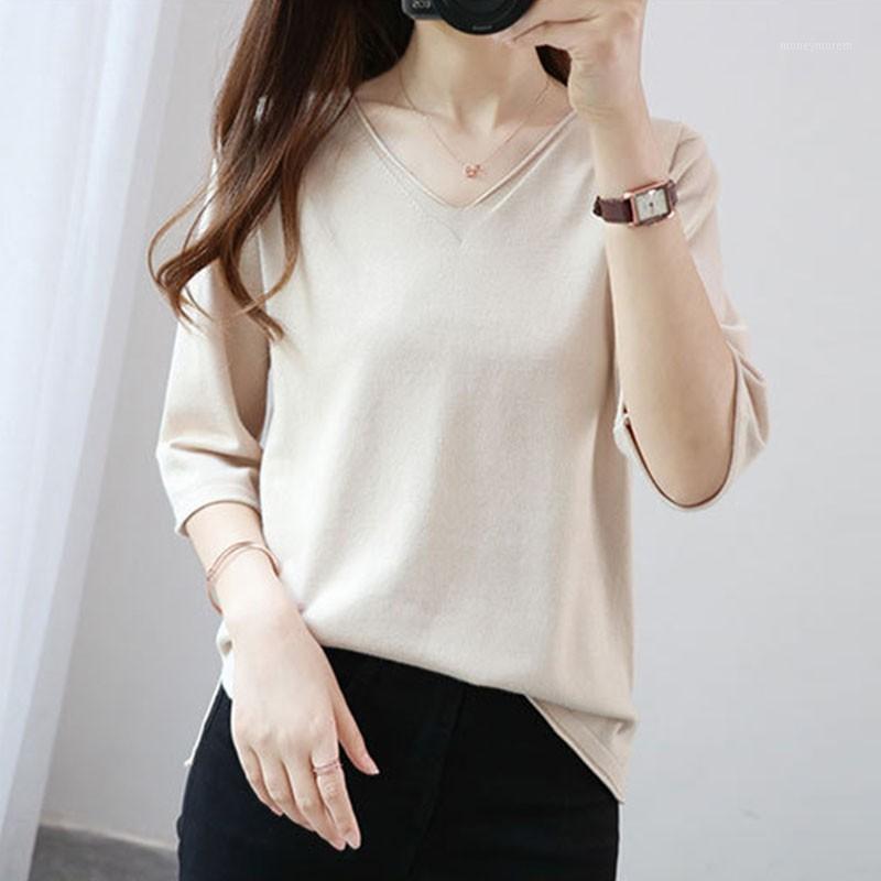 female Comfort T Shirt Women Solid Color Round Neck Pullover Five-point Sleeve Loose Tops1
female Comfort T Shirt Women Solid Color Round Neck Pullover Five-point Sleeve Loose Tops1