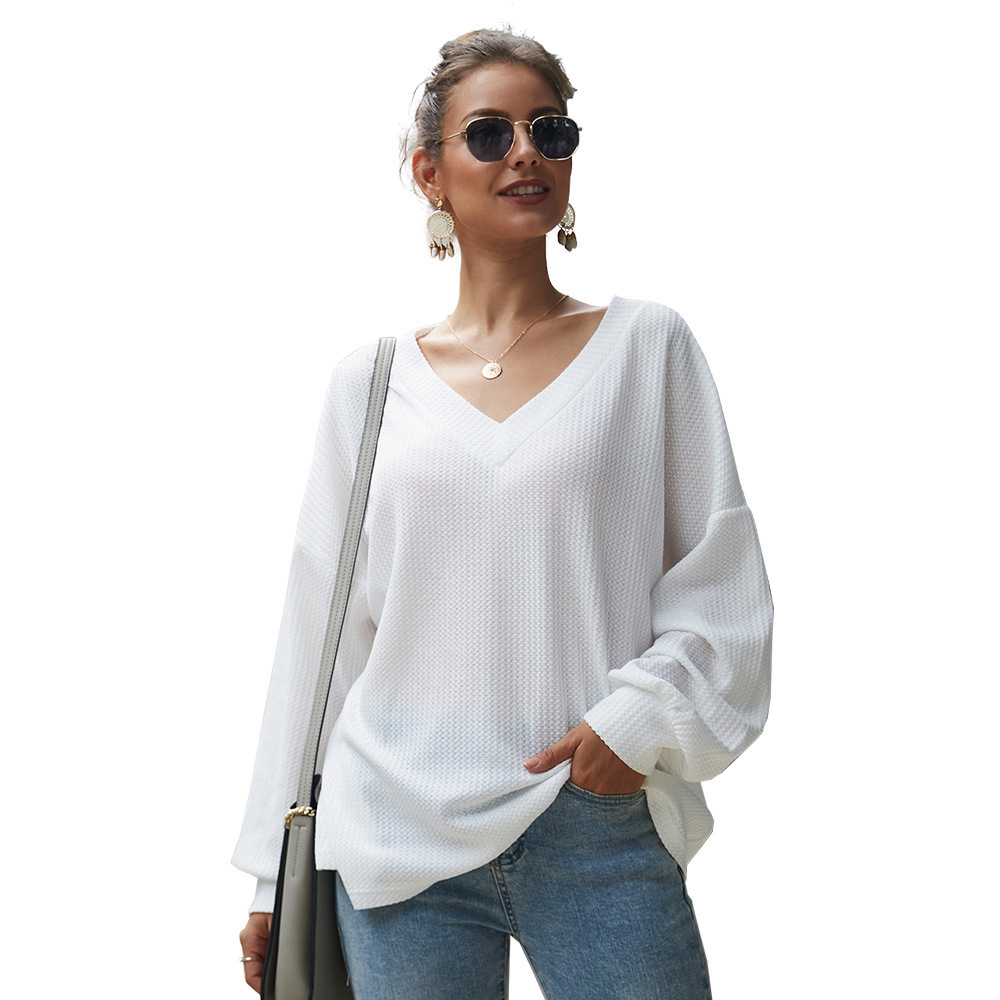 Woman jumper oversized sweater Long-Sleeve white Knitwear new Winter and autum V-neck Sexy Top Comfortable Loose Clothes 201111wtt
