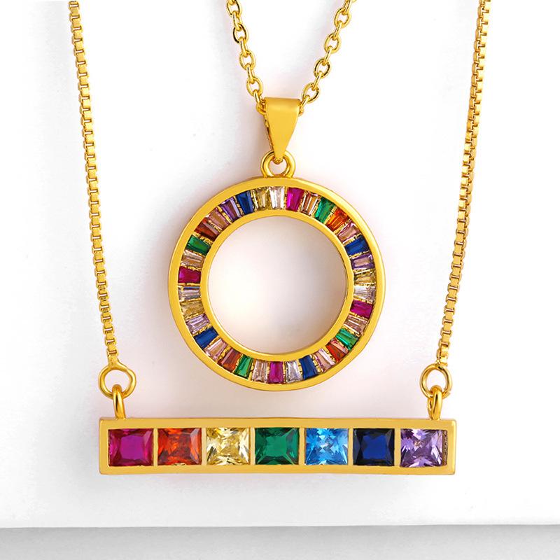 Pendant Necklaces Fashion Geometric Hollow Round Colorful CZ Zircon Charm Necklace Long Strip For Women Men Choker Adjustable Jewelry Gift
Pendant Necklaces Fashion Geometric Hollow Round Colorful CZ Zircon Charm Necklace Long Strip For Women Men Choker Adjustable Jewelry Gift