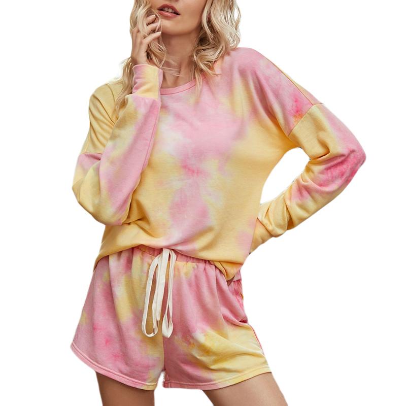 Women' Loose Shirt High-Waist Pants Suit Long Sleeve Round Collar Casual Yoga Top Elastic Sports Home Lace-up Shorts Exercise, Blue
Women' Loose Shirt High-Waist Pants Suit Long Sleeve Round Collar Casual Yoga Top Elastic Sports Home Lace-up Shorts Exercise, Blue