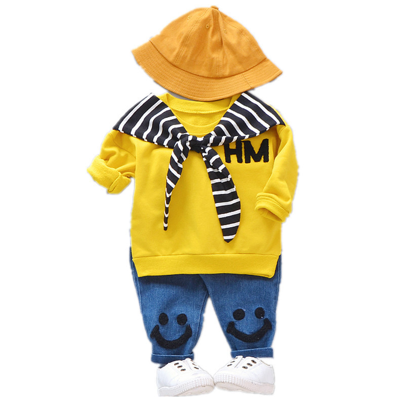 Spring Autumn Children Girls Cotton Clothing Sets Fashion Baby Boys Clothes T Shirt Pants 2Pcs/set New Kids Casual TracksuitsX1019