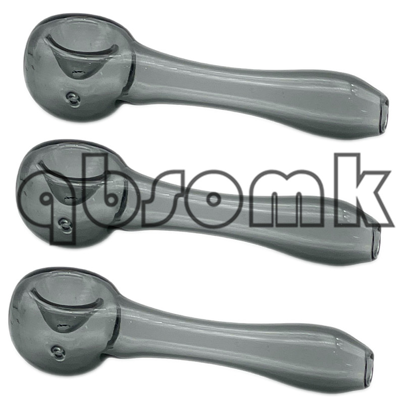 QBsomk Wholesales 4 Inch Smoking Hookah Tobacco Spoon Pipe Colored Mini Glass Small Hand Pipes