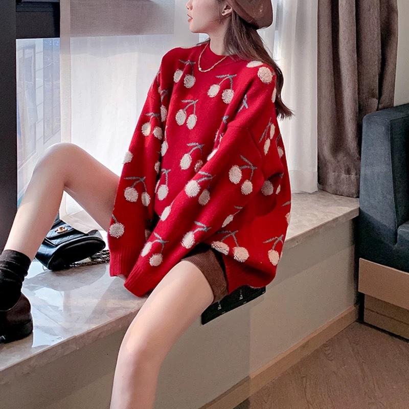 Women's Sweater Lazy Korean Style Loose Red Cherry 2021 Christmas Autumn and Winter Outer Wear Sweater Top, Beige
Women's Sweater Lazy Korean Style Loose Red Cherry 2021 Christmas Autumn and Winter Outer Wear Sweater Top, Beige