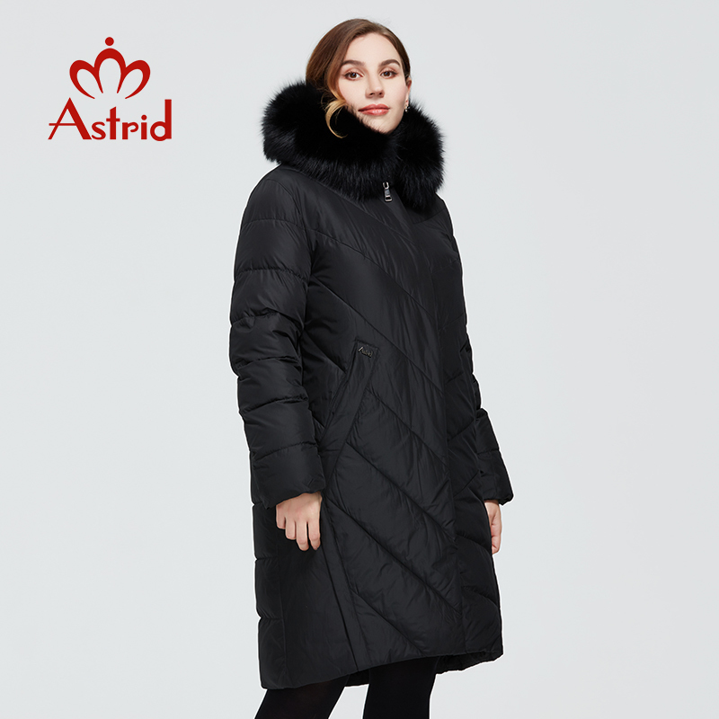 Astrid New Winter Women's coat women long warm parka Jacket with fox fur hooded large sizes Bio-Down female clothing 9172 201019