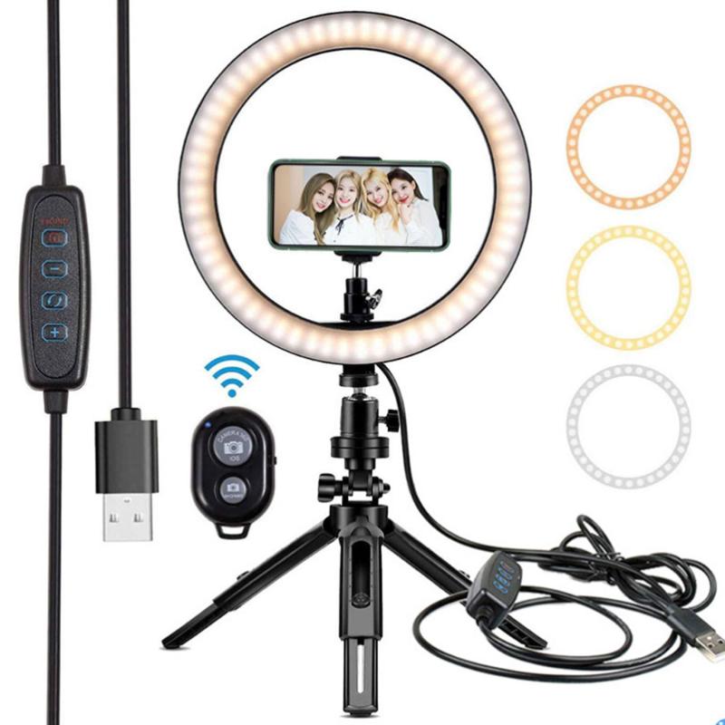Selfie Ring Light with Tripod Stand & Cell Phone Holder LED Photography Photo Camera Lights for Makeup/Vlogging/Live Streaming
Selfie Ring Light with Tripod Stand & Cell Phone Holder LED Photography Photo Camera Lights for Makeup/Vlogging/Live Streaming