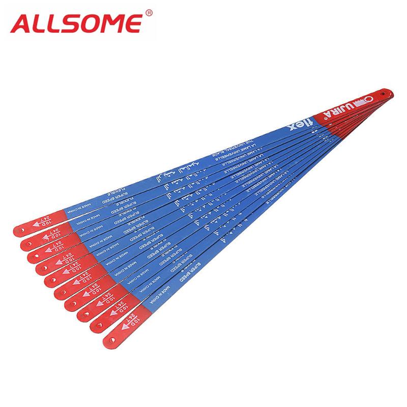 ALLSOME 10pcs High Carbon Steel Hacksaw Blades 300mm Metalworking Saw Blade for Cutting Metal Tools HT2411
ALLSOME 10pcs High Carbon Steel Hacksaw Blades 300mm Metalworking Saw Blade for Cutting Metal Tools HT2411
