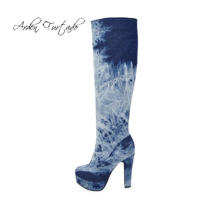 Arden Furtado Fashion Women's Shoes Winter round Toe Chunky Heels denim Zipper Women's Boots blue jeans platform Knee High Boots
Arden Furtado Fashion Women's Shoes Winter round Toe Chunky Heels denim Zipper Women's Boots blue jeans platform Knee High Boots