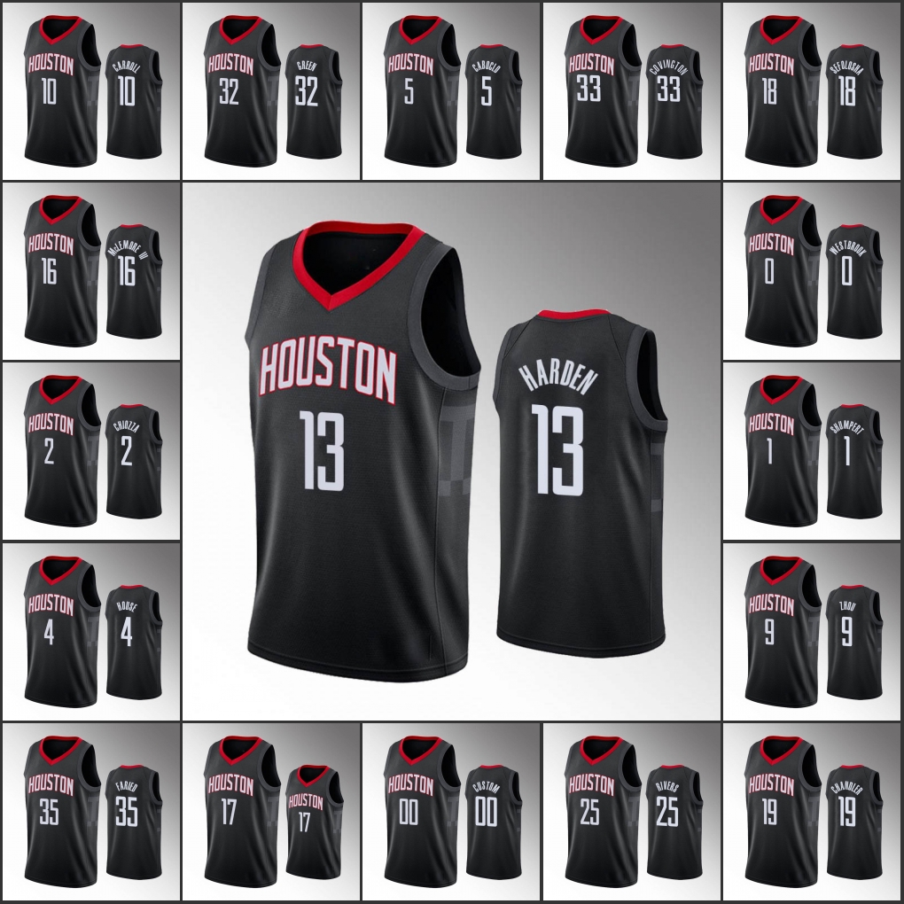 Houston Rockets Men James Harden Russell Westbrook Eric Gordon NBA Statement Custom Black Jersey
Houston Rockets Men James Harden Russell Westbrook Eric Gordon NBA Statement Custom Black Jersey