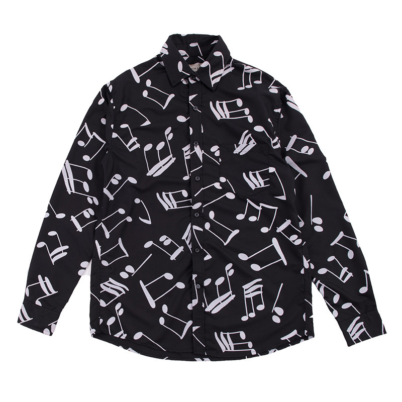 2021 New Musical Note Printed Men's Japanese Streetwear Long Sleeve Shirt Loose Camisas Hombre Mens Shirts Polka Dot Blouse 0hca, Black
2021 New Musical Note Printed Men's Japanese Streetwear Long Sleeve Shirt Loose Camisas Hombre Mens Shirts Polka Dot Blouse 0hca, Black