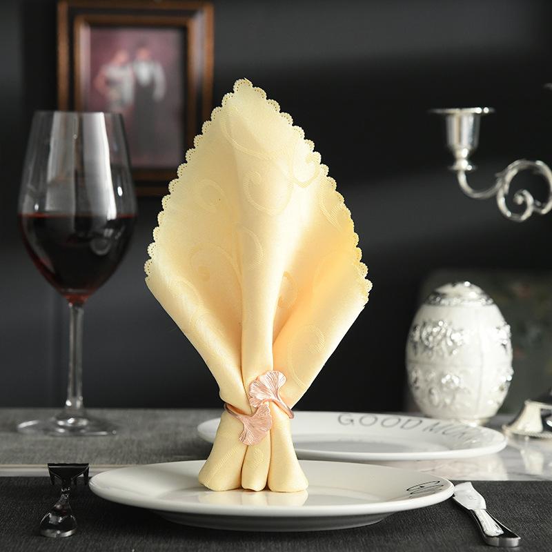 10PCSMetal rose gold apricot leaf napkin ring table top decoration napkin holder for western wedding banquets etc9248145