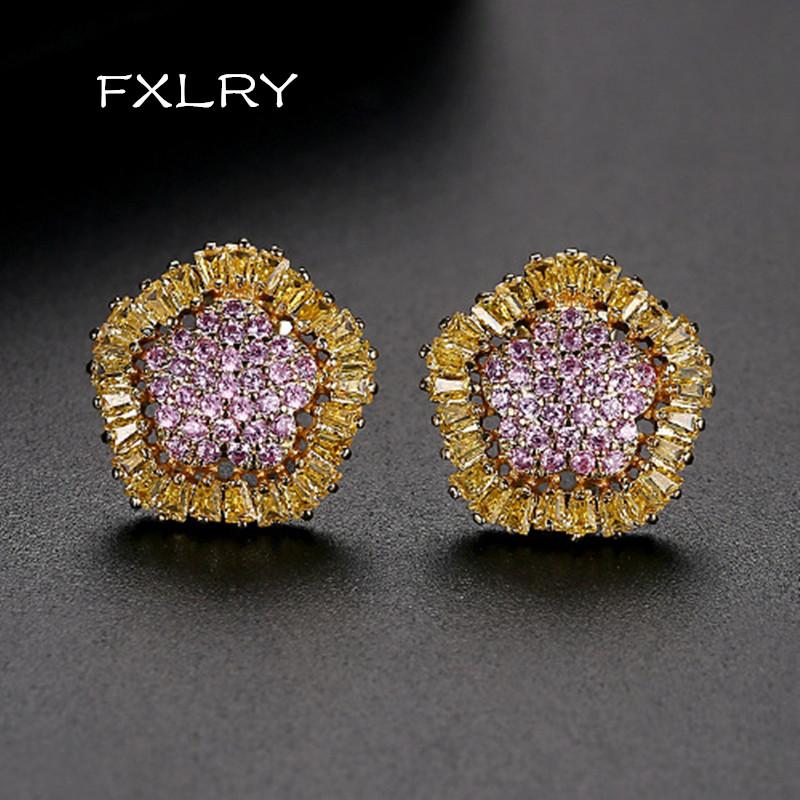 Stud FXLRY Creative Fashion White /gold Color Inlay Zircon Ladies Geometric Flower Earrings Jewelry
Stud FXLRY Creative Fashion White /gold Color Inlay Zircon Ladies Geometric Flower Earrings Jewelry
