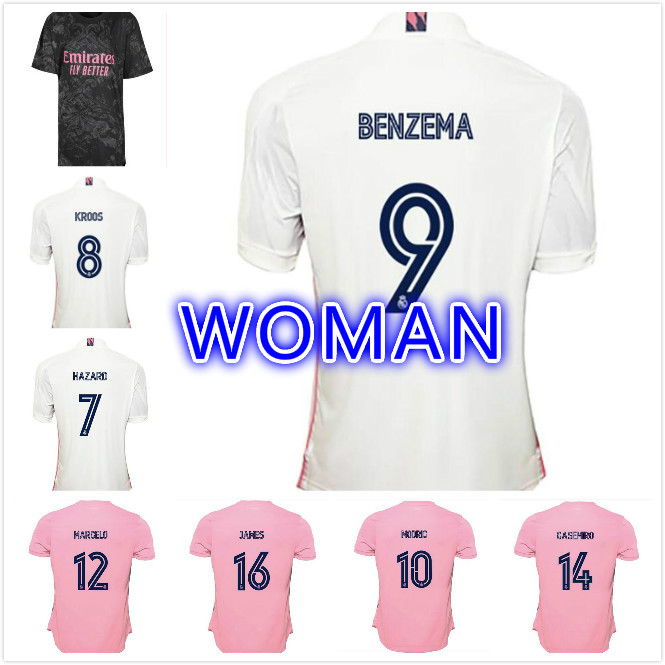 2020 2021 Real Madrid Women Jerseys female woman camiseta home away maillot #7 HAZARD 20 21 girl football shirt Soccer Uniforms kids set, Black;yellow
2020 2021 Real Madrid Women Jerseys female woman camiseta home away maillot #7 HAZARD 20 21 girl football shirt Soccer Uniforms kids set, Black;yellow