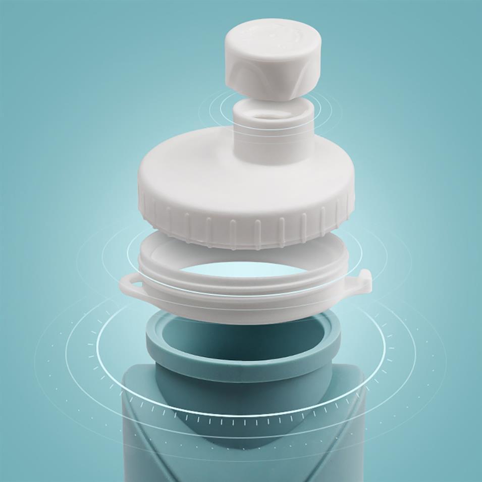 600ML Food Grade Silicone Folding Cup Sports Water Bottles Travel Outdoor riding ride bottle tumbler easy for bring mug