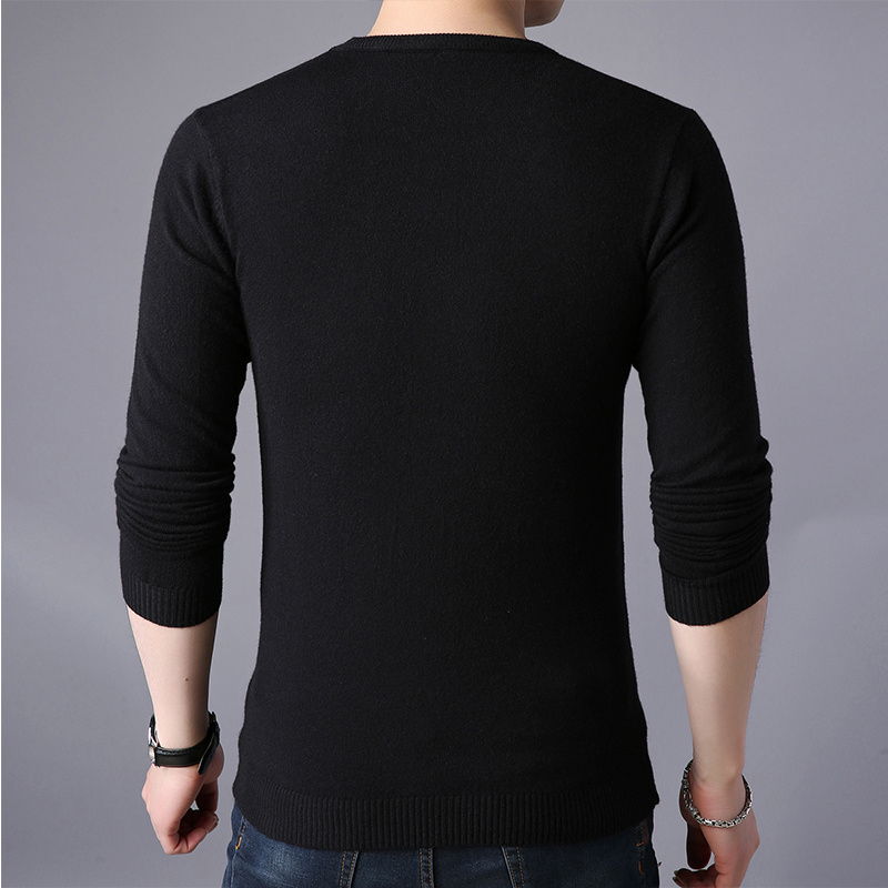 TFETTERS Spring Autumn Knitted Men Long Sleeve O-Neck Sweater for Man Solid Color Gray Slim Sweaters Oversize M-4XL 201211