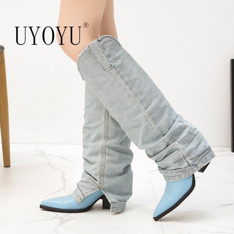 Brand Womens Boots Knee Pointed Toe High 2021 New Heels Heeled Leather + Denim Shoes Woman Casual Cut Out Jeans Long Botas Mujer1, N92 black
Brand Womens Boots Knee Pointed Toe High 2021 New Heels Heeled Leather + Denim Shoes Woman Casual Cut Out Jeans Long Botas Mujer1, N92 black