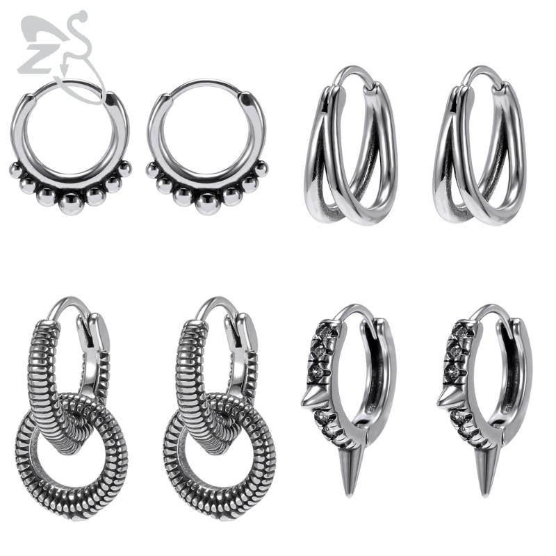 ZS Silver Color Stainless Steel Round Earrings Circle Earrings for Men Ethnic Small Punk Hoop Earring Accessories
ZS Silver Color Stainless Steel Round Earrings Circle Earrings for Men Ethnic Small Punk Hoop Earring Accessories