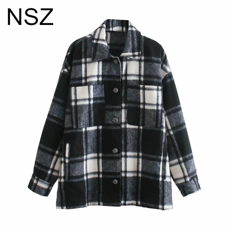 NSZ Women Black And White Classic Oversized Plaid Overshirt Coat Large Size Checked Shirt Jacket Loose Ladies Outerwear, 20-1
NSZ Women Black And White Classic Oversized Plaid Overshirt Coat Large Size Checked Shirt Jacket Loose Ladies Outerwear, 20-1