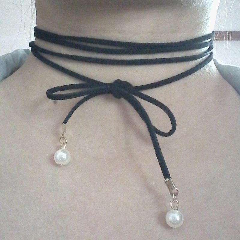 Chokers 2021 Fashion Black Suede Leather Wrap Choker Gothic Boho Tie Cord Velvet Necklace Jewelry For Women 159cm Length1
Chokers 2021 Fashion Black Suede Leather Wrap Choker Gothic Boho Tie Cord Velvet Necklace Jewelry For Women 159cm Length1