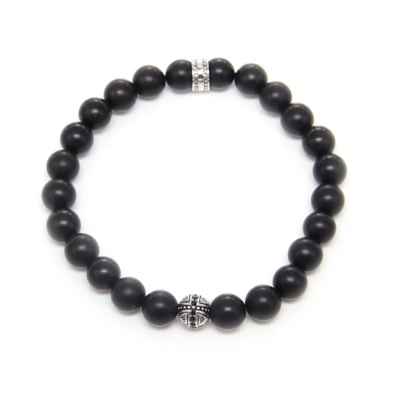 Black Obsidian Matted and Cross Beads Bracelet, European Rebel Heart Style Jewelry For Men B76
Black Obsidian Matted and Cross Beads Bracelet, European Rebel Heart Style Jewelry For Men B76